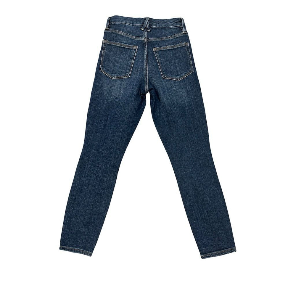 Good American Skinny Jeans Women Size 0 Dark Blue Distressed - Picture 9 of 9